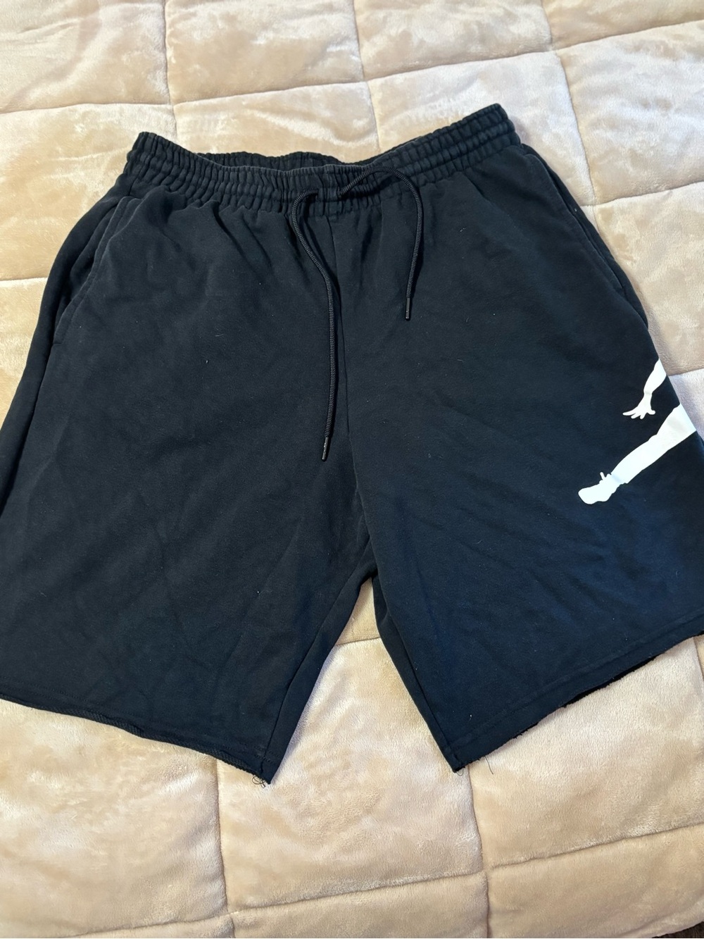 Jordan Black Men’s Athletic Shorts with White Jumpman Accent